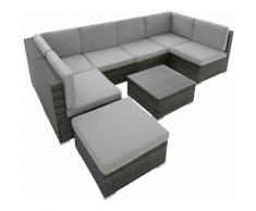 Rattan Lounge Venedig - Gartenlounge, Terrassenmöbel, Rattan Lounge - grau
