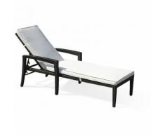 Gartenliege Rattan dunkelbraun Auflage beige PERUGIA