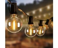 LED Lichterkette Aussen Balkon Deko 7.6M 25er G40 Outdoor Lichterketten Gluehbirnen mit 2