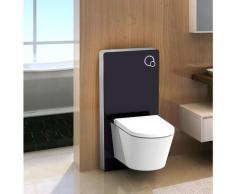 Schwarzglas Sanitärmodul für Wand-WC inkl. Betätigungsplatte