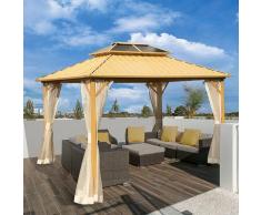 Outsunny - ® Pavillon mit Seitenwände Partyzelt mit PC-Dach Festzelt Gartenlaube Aluminium