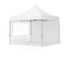 3x3 m Faltpavillon TOOLPORT, ECONOMY Alu 32mm, Seitenteile mit Panoramafenster, weiß
