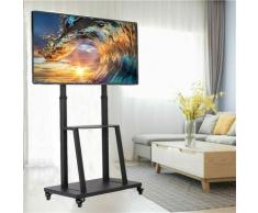 Tv Ständer Bodenständer tv Standfuß für 32-80 Zoll Mobil Fernsehstand tv Wagen Trolley auf Rollen
