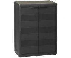 Gartenschrank mit 1 Regal Schwarz