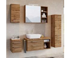 Waschtisch-Unterschrank mit Siphonausschnitt 60 cm inkl. Keramik Aufsatzwaschbecken TAREE-03 in