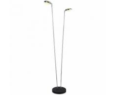 BRILLIANT DOUBLE LED Leseleuchte 138,5 cm Metall / Kunststoff Chrom / schwarz / weiß 2-Flammig