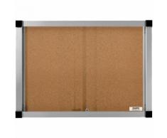 QUIPO Schaukasten, Schiebetüren - 8 (2 x 4) DIN-A4-Blätter - Naturkork-Rückwand