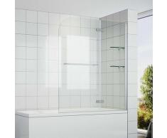 Badewannenaufsatz 2-teilig für Badewanne ESG Glas Duschwand Duschabtrennung - Sonni