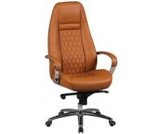 FineBuy AUSTIN Bürostuhl Echtleder Schreibtischstuhl ergonomisch Chefsessel edel Drehstuhl
