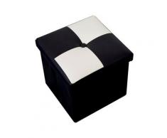 Puff Sitzkissen Weiß Schwarz Sitzwürfel Modern Wohnzimmer 30x30x30