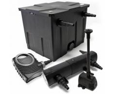 Filter Set aus Bio Teichfilter 12000l, UVC Teichklärer mit 18W, 80W Pumpe und Springbrunnenpumpe