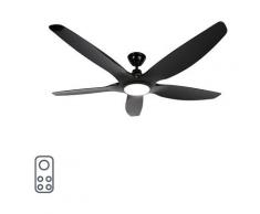 Qazqa - Deckenventilator schwarz inkl. LED und Fernbedienung - Fimm