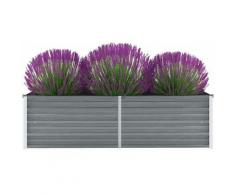 Garten-Hochbeet Verzinkter Stahl 160x40x45 cm Grau