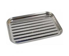 Buri - BBQ-Grillschale aus Edelstahl 35x24cm Grillzubehör Pfanne Gemüseschale Grillkorb