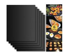 BBQ Grillmatte (6er Set) 40x33 cm Zum Grillen und Backen BBQ Antihaft Grill Backmatte Extra große