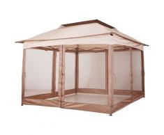 Outsunny - ® Pavillon Faltpavillon Gartenzelt Khaki 3,25x3,25x2,95cm