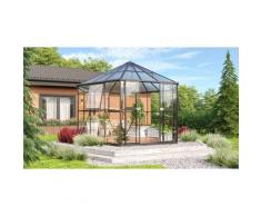 Vitavia Gewächshaus-Pavillon "Juno 9000" inkl. Stahlfundament schwarz 9,9 m² 3 mm ESG, 6 mm HKP
