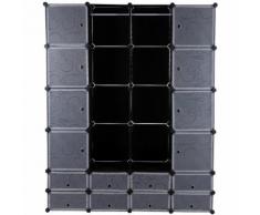 Kleiderschrank Garderobenschrank Steckregalsystem mit Schuhregal/2 Kleiderstange Kapazität 960L