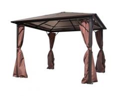 Pavillon mit Vorhängen Braun Aluminium 300x300cm - Braun - Vidaxl