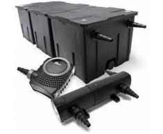 Set: Bio Teichfilter 90000l SuperEco 80W Teichpumpe 24W UVC Teichklärer