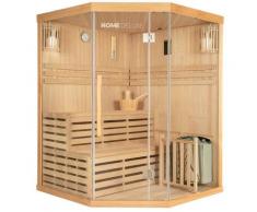 Home Deluxe - Traditionelle Sauna SKYLINE XL I Eckkabine, Ecksauna, Saunakabine inkl. Saunaofen