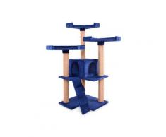 Ecomso - Arbre a Chat Griffoir Grattoir Jouet 113 cm Bleu