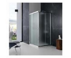 QUADRATISCHE ECKDUSCHE GIADA 90 × 90 AUS MATTEM KRISTALLGLAS