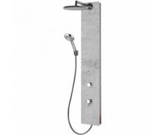 Schulte Duschsystem Deco-Design Stein anthrazit Struktur, Einhebelmischer, Kopfbrause rund,