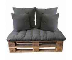 5tlg Palettenkissen-Set, Castor Grey / 120x80cm / 2x(65x65cm) / 2x(45x45cm) Sitzkissen Polsterkissen
