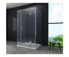 U-Duschkabine CONTORNO 120 x 80 x 195 cm - Klarglas
