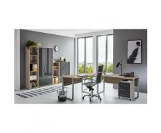 Bmg Möbel - Büromöbel komplett Set Arbeitszimmer Office Edition in Eiche Sonoma/Anthrazit Hochglanz