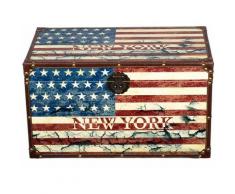 Truhe Kiste WA3305 London Weltreise Städtereise Holztruhe Oldtimer Piratenkiste,XL 60cm x 34cm x