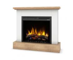 Warmtec - Freistehender Elektrokamin Dimplex 23' Ofen Heizgerät 1,4 kW Weiss Matt/ Helle Eiche
