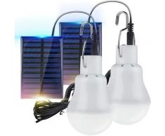 2 tragbare Solar-Campingleuchte, LED-Solar-Glühbirne, Solar-Notlampe, Gartenlaterne,