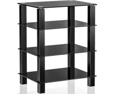 Fitueyes - tv Rack HiFi Regal Audio Schrank Glas und Alu 600x455x770mm