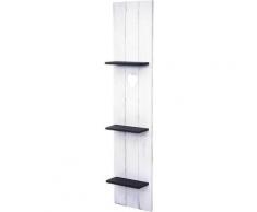 Wandregal HHG 941, Wandpaneel Holzregal Regal, 3 Ebenen 150x33x13cm Massivholz Vintage ~