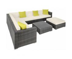 Tectake - Rattan Lounge mit Aluminiumgestell Marbella - Gartenlounge, Terrassenmöbel, Rattan Lounge