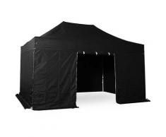 Komplettset Faltpavillon 3x4.5 m Stahl 32, Polyester - wasserdicht | Schwarz
