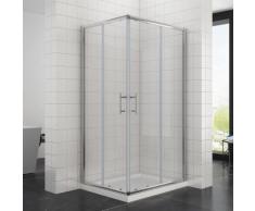1200x700x1950mm Duschkabine Eckeinstieg Doppel Schiebetür mit Duschtasse Echtglas Duschwand - Sonni