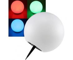 Solar Kugelleuchte 25cm LED RGB Warmweiß mit Erdspieß IP44 Wetterfest Dämmerungs-Sensor Weisses