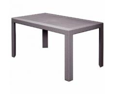 Evergreen Rechteckiger Tisch Rattan grau Harz Effekt EG55148