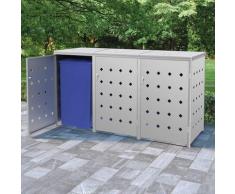 Mülltonnenbox für 3 Tonnen 240 L Edelstahl - Silber - Youthup