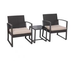Svita - LOIS Poly Rattan Sitzgruppe Gartenmöbel Garnitur Tisch Sessel Set schwarz