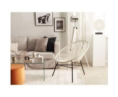 Beliani - Gartenstuhl 2er Set Weiß Polyrattan Spaghetti-Optik Modern Mexikanischer Stil Outdoor