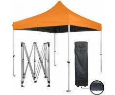 orange Faltpavillon 3x3m 40mm Stahlrohr Plane 300g / m² 100% wasserdichte PVC-BESCHICHTUNG