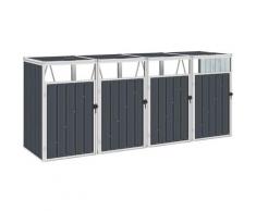 Mülltonnenbox für 4 Mülltonnen Anthrazit 286×81×121 cm Stahl