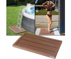WPC Bodenelement Solardusche 101x63x5,5cm Anti Rutsch Pads Terracotta Bodenplatte Gartendusche