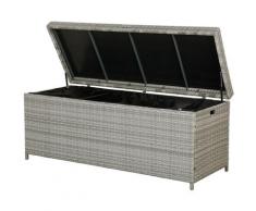 Auflagenbox Rattan grau 158 x 63 cm MODENA