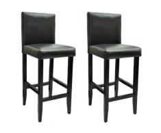 Barhocker 2 Stk. Schwarz Kunstleder