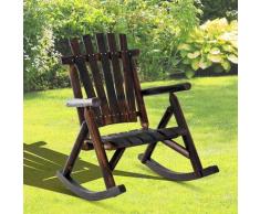 ® Schaukelstuhl Gartenstuhl Schwingsessel Armlehne Garten Massivholz Dunkelbraun - dunkelbraun